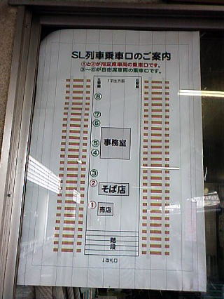 SL列車乗車口の案内